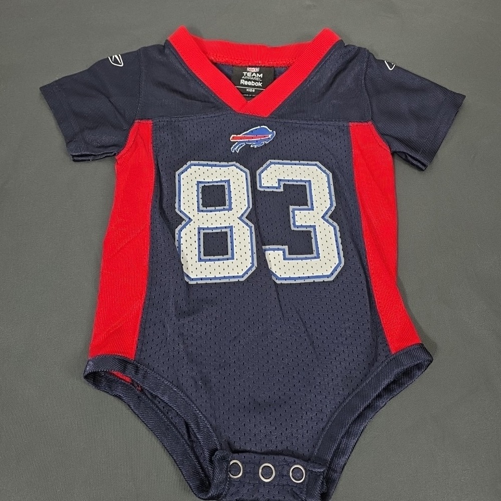Buffalo Bill Lee Evans # 83 Reebok Baby One Piece‎ 3-6 Months